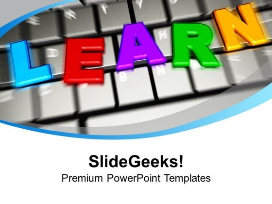 Learn Letters On Keyboard E-learning PowerPoint Templates Ppt Backgrounds For Slides 1212