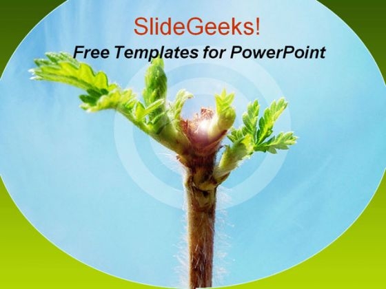 Green Leaves PowerPoint Template