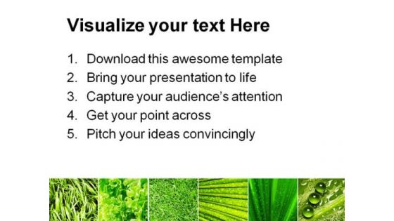 Leaves Collage Nature PowerPoint Template 0810