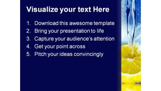 Lemon Splashing In Water Health PowerPoint Templates And PowerPoint Backgrounds 0211