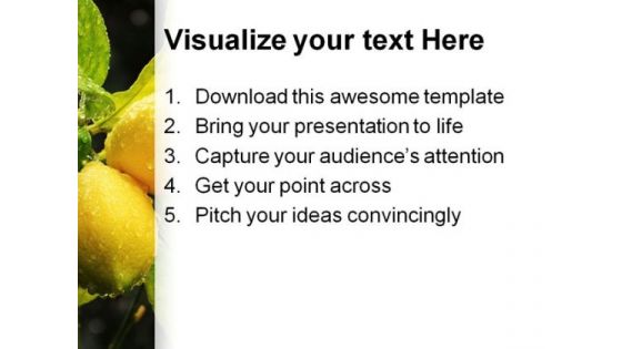 Lemons Food Nature PowerPoint Template 0810