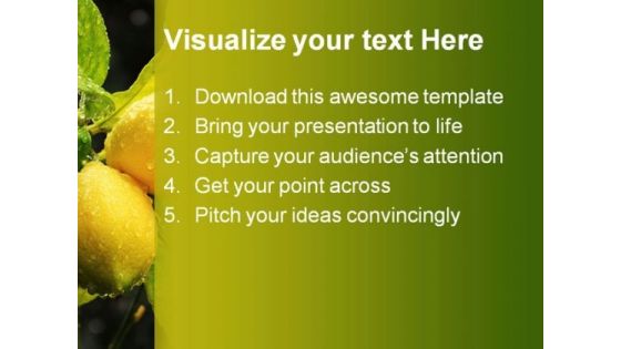 Lemons Food Nature PowerPoint Template 0810