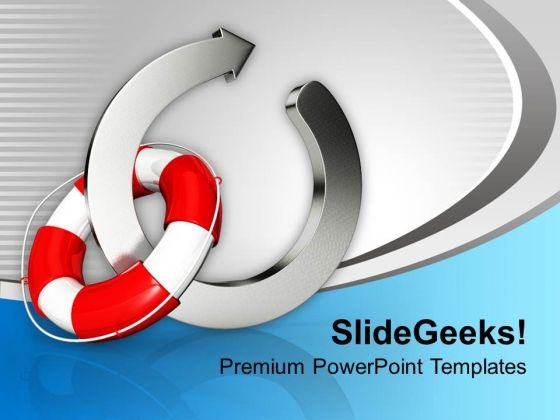 Lifesaver Attached To Circular Arrow Business PowerPoint Templates Ppt Backgrounds For Slides 1212