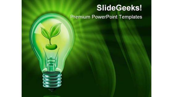Light Bulb With Plant Nature PowerPoint Themes And PowerPoint Slides 0411