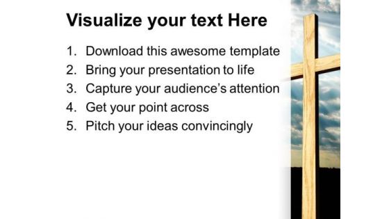 Light Shining On Cross Religion PowerPoint Templates And PowerPoint Themes 0712