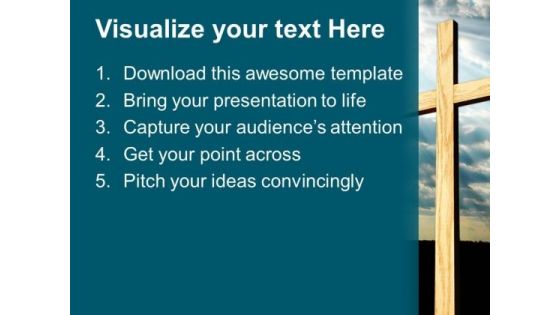 Light Shining On Cross Religion PowerPoint Templates And PowerPoint Themes 0712