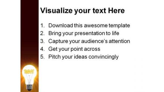 Lightbulb With Sparkling Business PowerPoint Backgrounds And Templates 1210