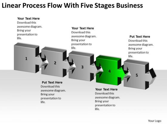 Linear Process Flow With Five Stages Business Ppt Buy Plans PowerPoint Templates
