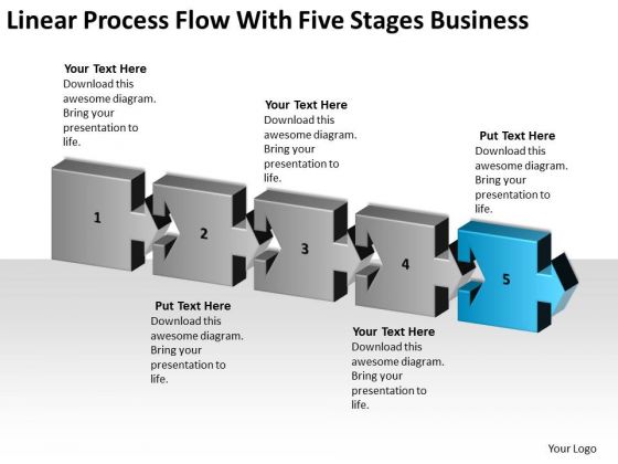 Linear Process Flow With Five Stages Business Ppt Plan Models PowerPoint Templates