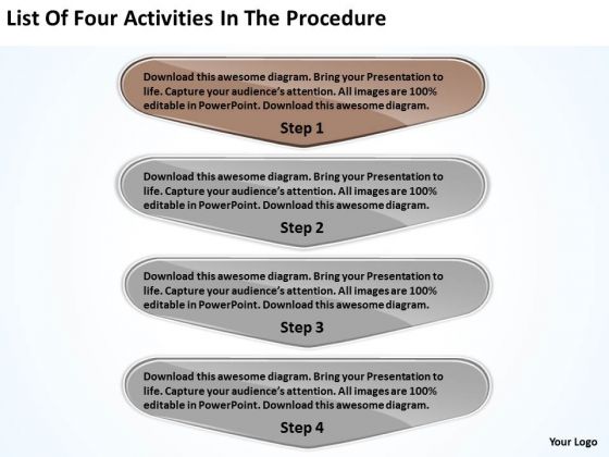 List Of Four Activities In The Procedure Business Plan Template PowerPoint Templates