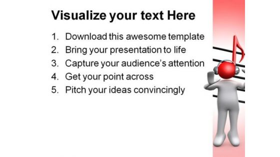 Listen Music PowerPoint Template 0610