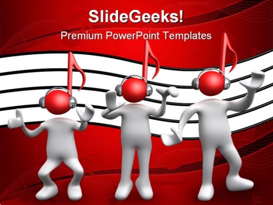 Listen Music PowerPoint Template 0610