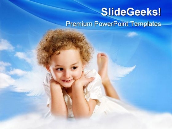 Little Curly Girl Fairy Children PowerPoint Templates And PowerPoint Backgrounds 0511