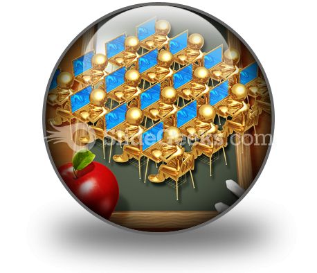 Little Golden Students PowerPoint Icon C