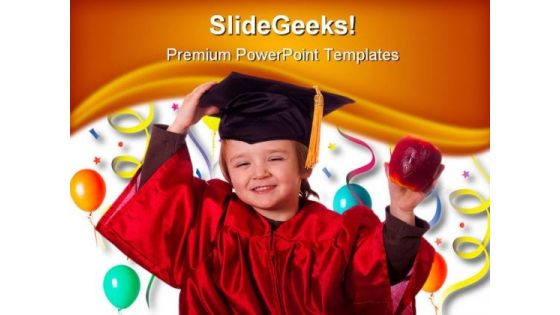 Little Graduate Education PowerPoint Backgrounds And Templates 1210