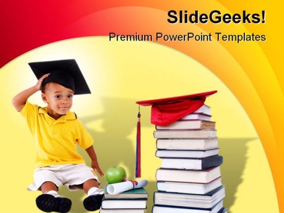 Little Graduate Education PowerPoint Template 0610