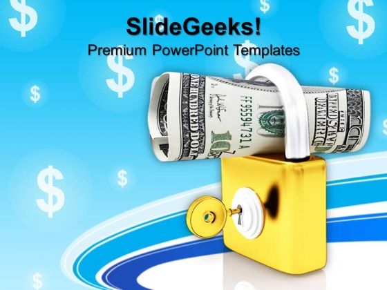 Lock And Us Dollar And Key Finance PowerPoint Templates And PowerPoint Themes 1012