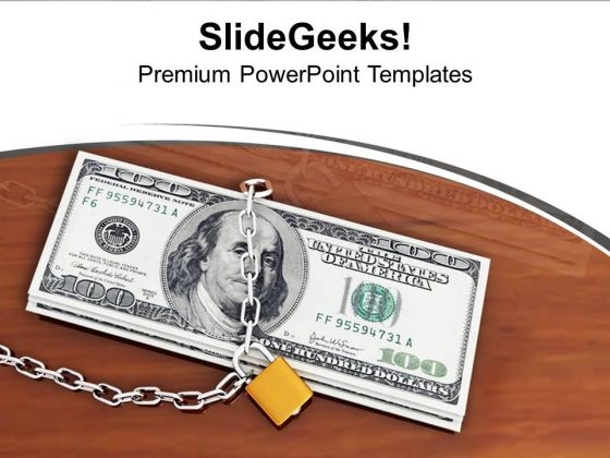 Locked Money Business Security PowerPoint Templates Ppt Backgrounds For Slides 0213