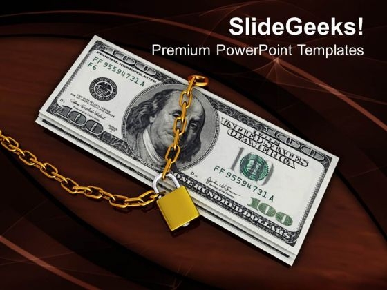 Locked Money Financial Security Concept PowerPoint Templates Ppt Backgrounds For Slides 0113