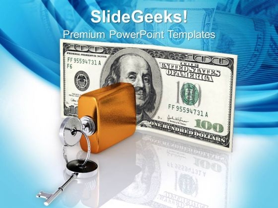 Locked Money Future Security PowerPoint Templates Ppt Backgrounds For Slides 1212