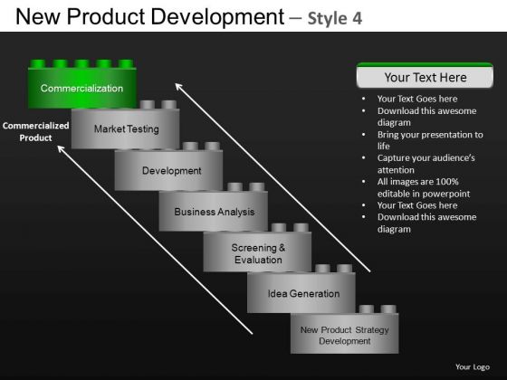 Logo Blocks New Product Development PowerPoint Slides And Ppt Diagram Templates
