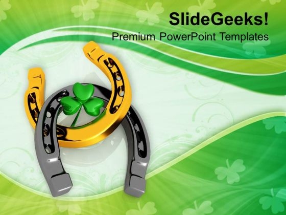 Lucky Clover And Horseshoe Festival PowerPoint Templates Ppt Backgrounds For Slides 0213