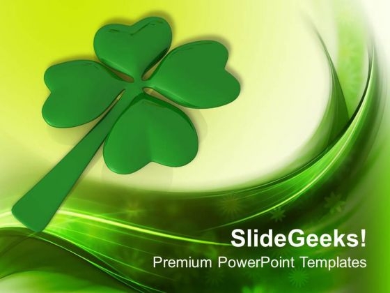Lucky Four Leaf Clover PowerPoint Templates Ppt Backgrounds For Slides 0313