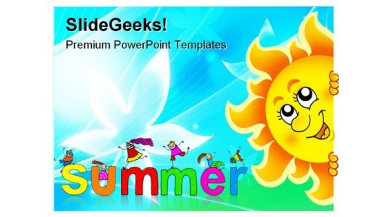 Lurking Sun On Sky Vacation PowerPoint Templates And PowerPoint Backgrounds 0711