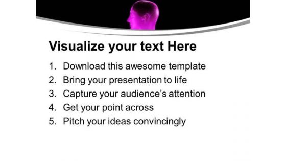 Magenta Pink Graphic Of Human Brain PowerPoint Templates Ppt Backgrounds For Slides 0613