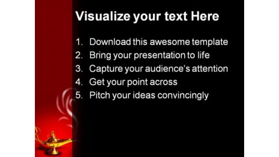 Magic Lamp Metaphor PowerPoint Background And Template 1210