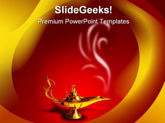 Magic Lamp Metaphor PowerPoint Background And Template 1210
