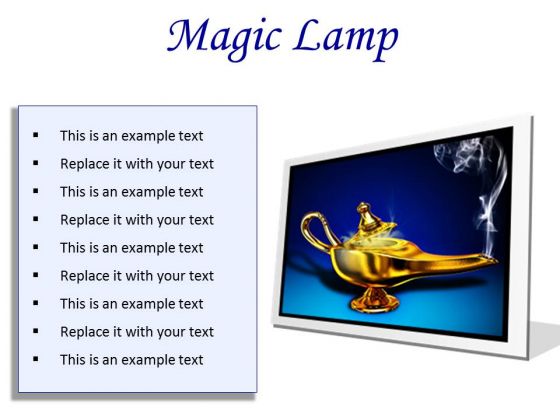 Magic Lamp Metaphor PowerPoint Presentation Slides F