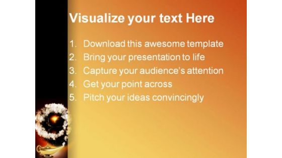 Magic Lamp Metaphor PowerPoint Templates And PowerPoint Backgrounds 0411