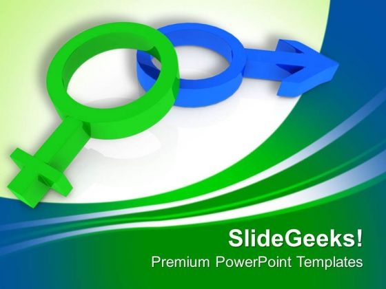 Male And Female Symbols On Blue Background PowerPoint Templates Ppt Backgrounds For Slides 0713