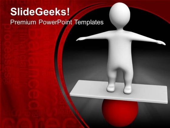 Man Balancing On Ball Sports PowerPoint Templates And PowerPoint Themes 0612
