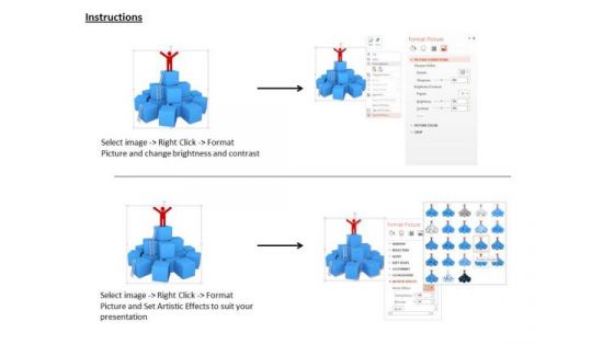 Man On Cubes Of Success PowerPoint Templates