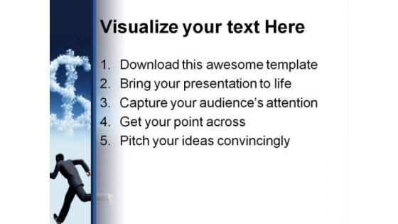 Man Running Finance PowerPoint Template 0610