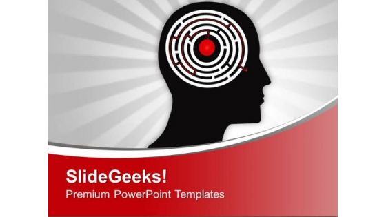 Man Showing His Brain Complexity PowerPoint Templates Ppt Backgrounds For Slides 0213