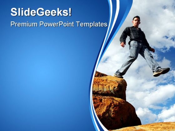 Man Walking The Corporate Ladder Business PowerPoint Templates And PowerPoint Backgrounds 0311