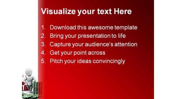 Man With Casino Dices Lifestyle PowerPoint Themes And PowerPoint Slides 0411