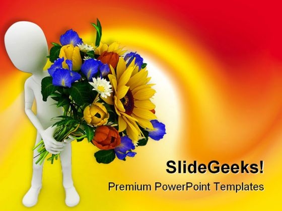 Man With Flowers Nature PowerPoint Templates And PowerPoint Backgrounds 0311