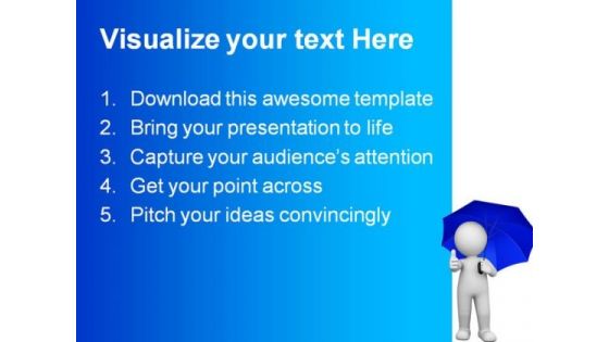 Man With Thumbs Up Protection Business PowerPoint Backgrounds And Templates 1210