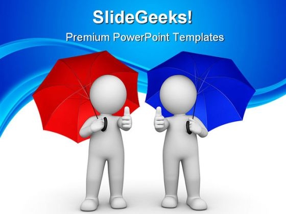 Man With Thumbs Up Protection Business PowerPoint Backgrounds And Templates 1210