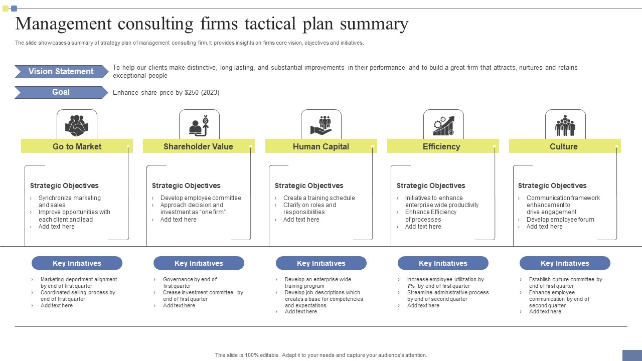 Management Consulting Firms Tactical Plan Summary Formats Pdf