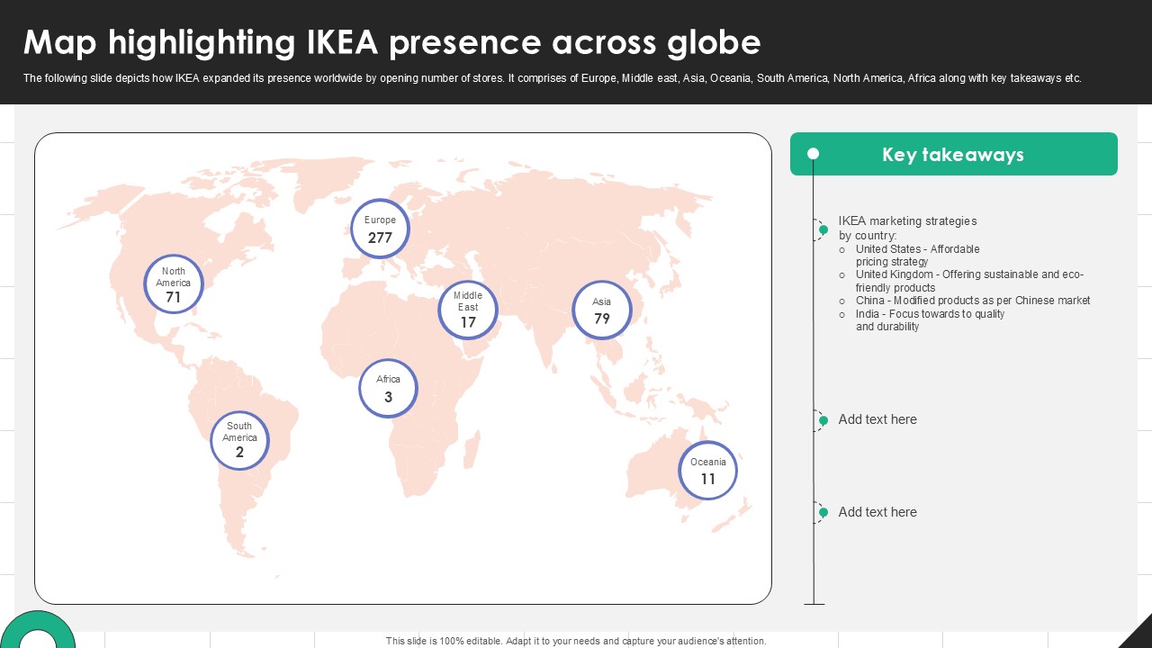 Map Highlighting IKEA Presence Across IKEAs Successful Market Expansion PPT Presentation Strategy SS V