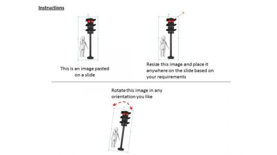 Marketing Concepts 3d Confused Man Standing Traffic Lights Characters