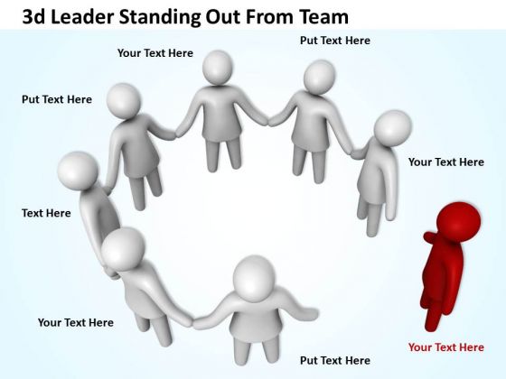 Marketing Concepts 3d Leader Standing Out From Team Characters