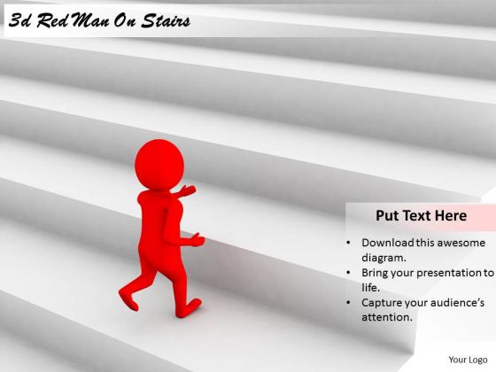 Marketing Concepts 3d Red Man Stairs Business
