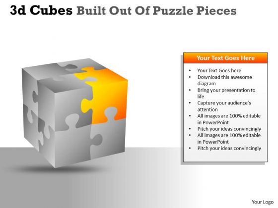 Marketing Diagram 3d Cubes Built Out Of Puzzle Pieces Mba Models And Frameworks