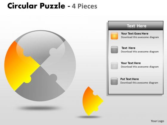 Marketing Diagram Circular Puzzle 4 Pieces Consulting Diagram
